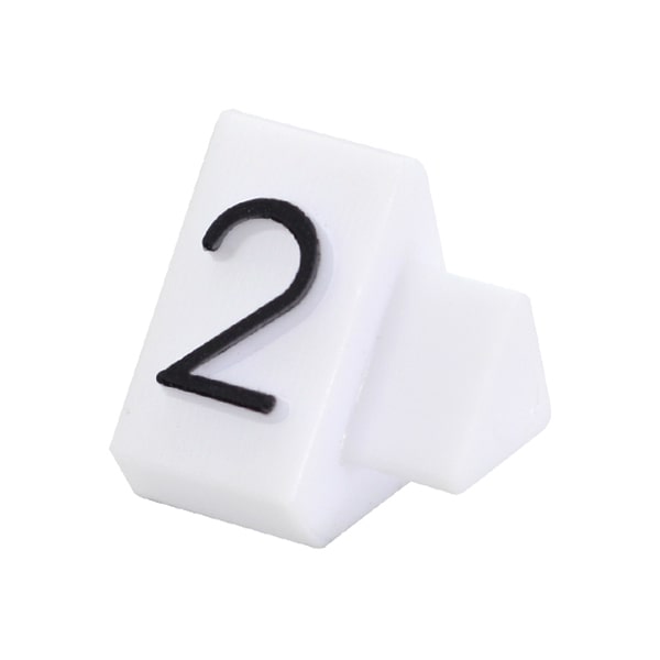 友屋 ニュープライスキューブ 補充用単品 M用 白／黒文字 「2」 20粒 07106BK2 1袋（ご注文単位2袋）【直送品】
