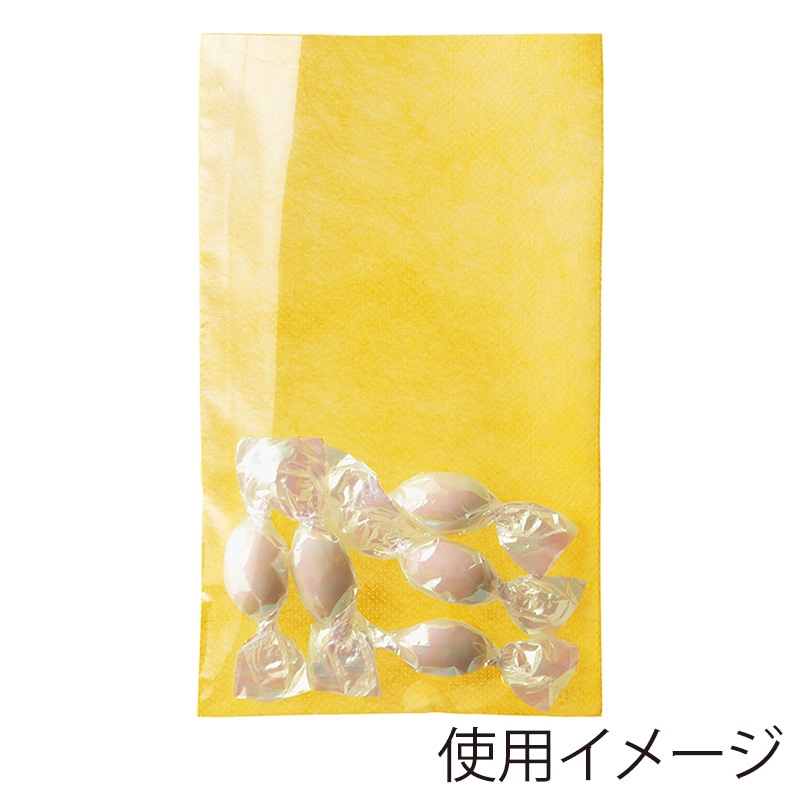 エーワン 不織布平袋 ソフトバッグクリア S5 イエロー LS0145NL00 100枚/束（ご注文単位1束）【直送品】