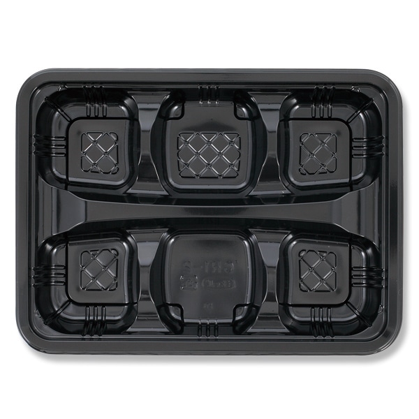 エフピコチューパ 弁当容器 CR-1-2 本体 黒 50枚/袋