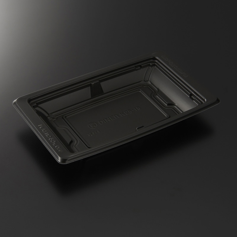 中央化学 軽食容器 TA DINER 本体 K25-15 BK 50枚/袋(ご注文単位8袋)【直送品】