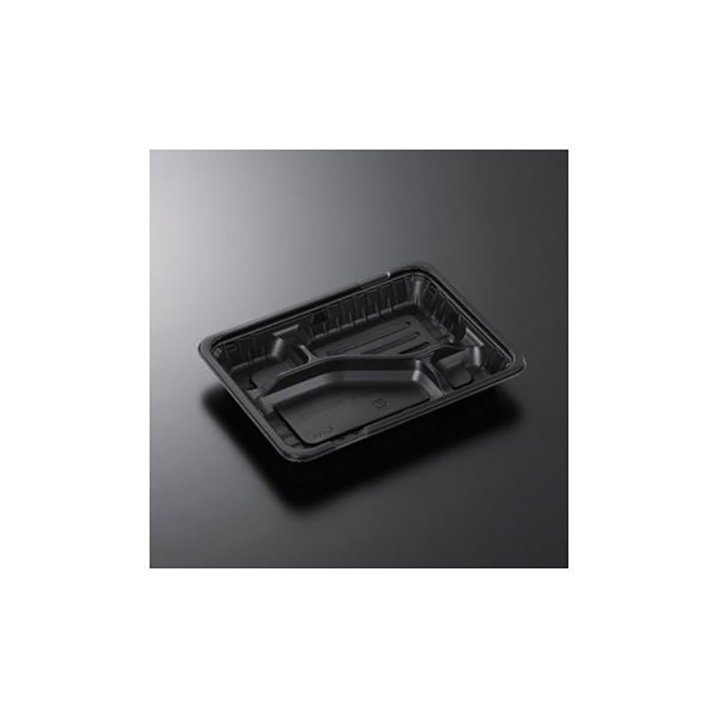 中央化学 幕の内・弁当容器 CTガチ弁 IK23-17C2 本体 黒 50枚/袋