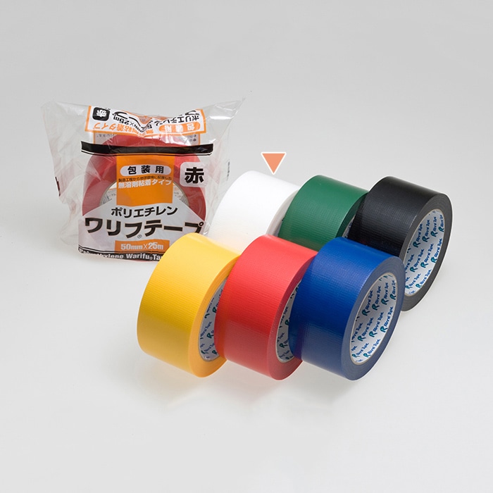 リンレイテープ 包装用 PEワリフ カラーテープ 50×25 #674 白 1巻（ご注文単位30巻）【直送品】