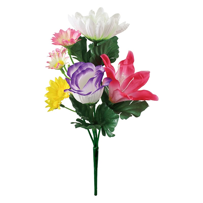 ポピー 造花　ミニエコ仏花ブッシュ  FPE-0001-MIX 1本（ご注文単位12本）【直送品】