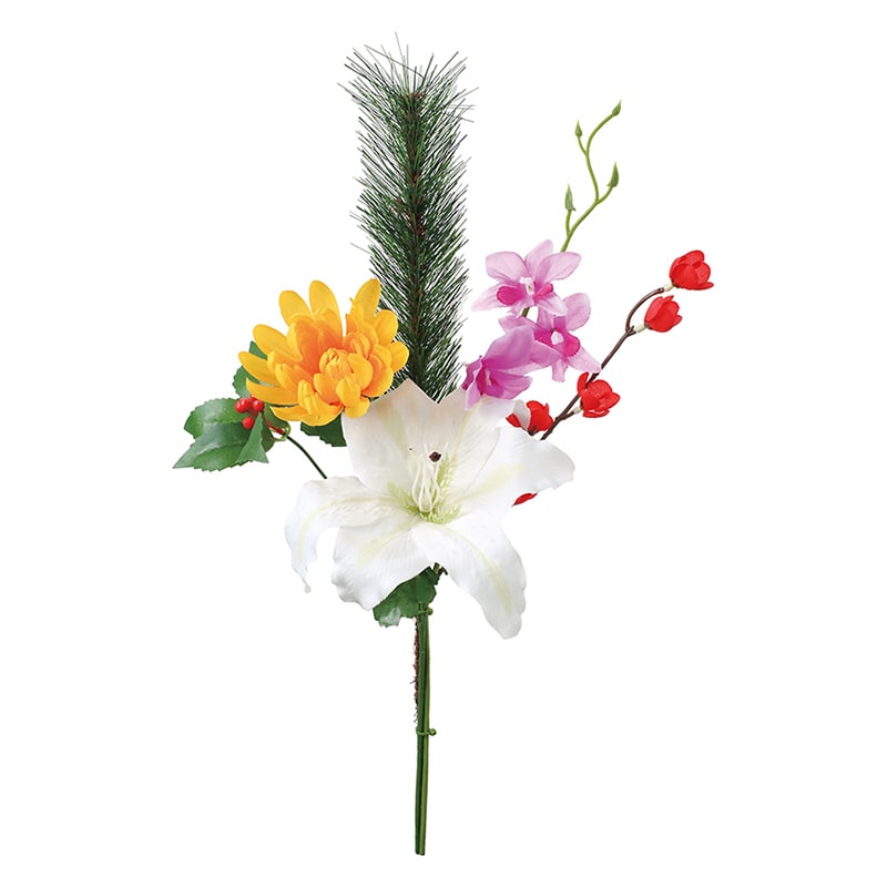 ポピー 造花　正月仏花組花 M FP-1022-MIX 1束（ご注文単位24束）【直送品】