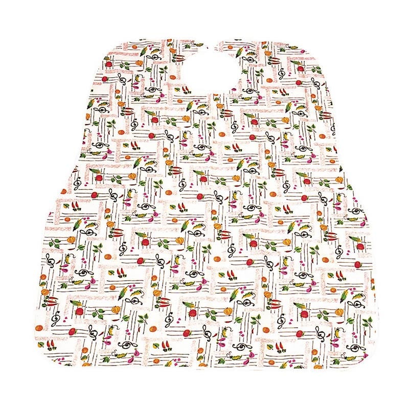 食事用エプロン フルーツ柄 400-01 ピンク 1個(ご注文単位1個)【直送品】