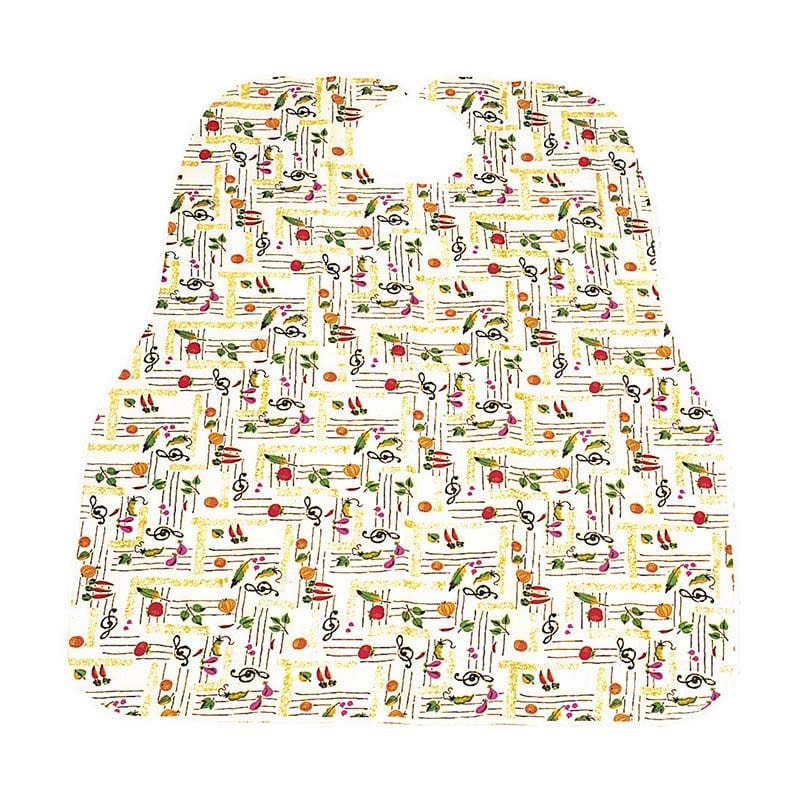 食事用エプロン フルーツ柄 400-01 イエロー 1個(ご注文単位1個)【直送品】