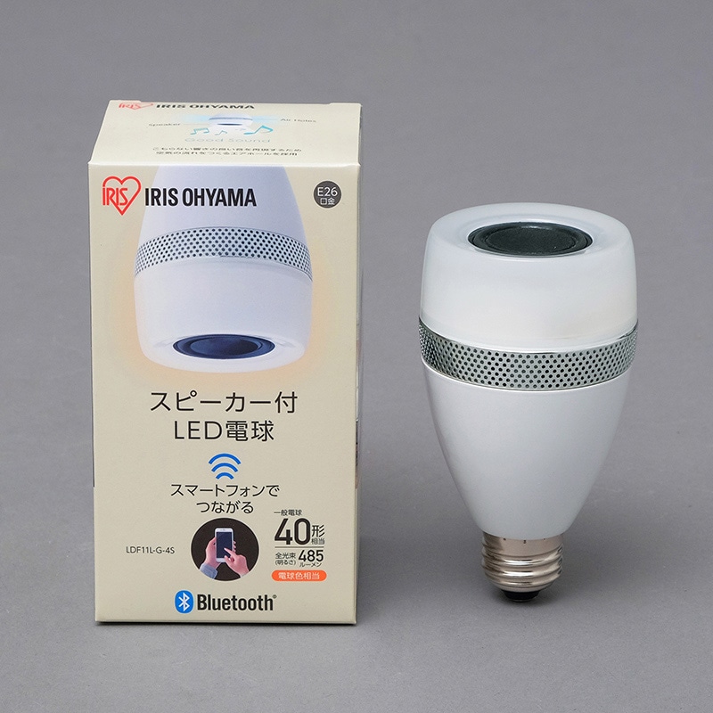 アイリスオーヤマ LEDスピーカー電球 E26口金 広配光タイプ 40形 電球色 LDF11L-G-4S 1個(ご注文単位1個)【直送品】