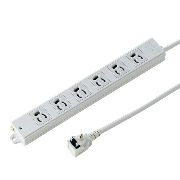 サンワサプライ 工事物件タップ L型プラグ 3P 6個口 5m TAP-K6L-5 1個（ご注文単位1個）【直送品】
