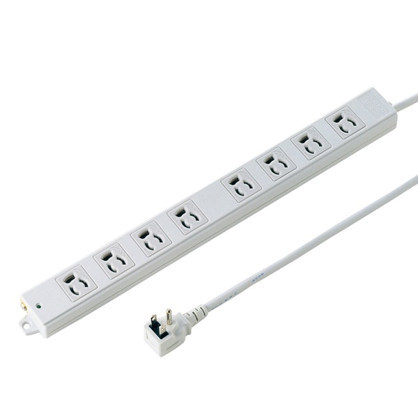 サンワサプライ 工事物件タップ L型プラグ 3P 8個口 3m TAP-K8L-3 1個（ご注文単位1個）【直送品】