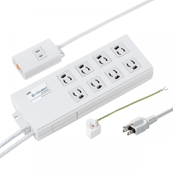 サンワサプライ ノイズフィルタタップ 3P 8個口 2m TAP-3804NFN 1個（ご注文単位1個）【直送品】