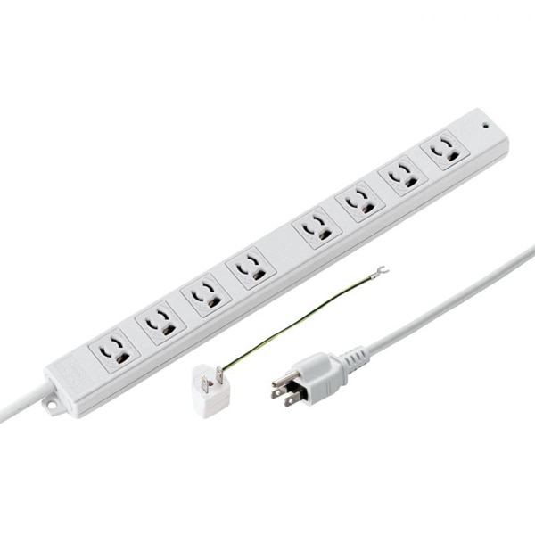 サンワサプライ 電源タップ 抜け止めタイプ 3P 8個口 2m TAP-MG3811N 1個（ご注文単位1個）【直送品】