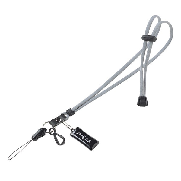 サンワサプライ ネックストラップ 丸紐 グレー DG-ST8GY 1個（ご注文単位1個）【直送品】