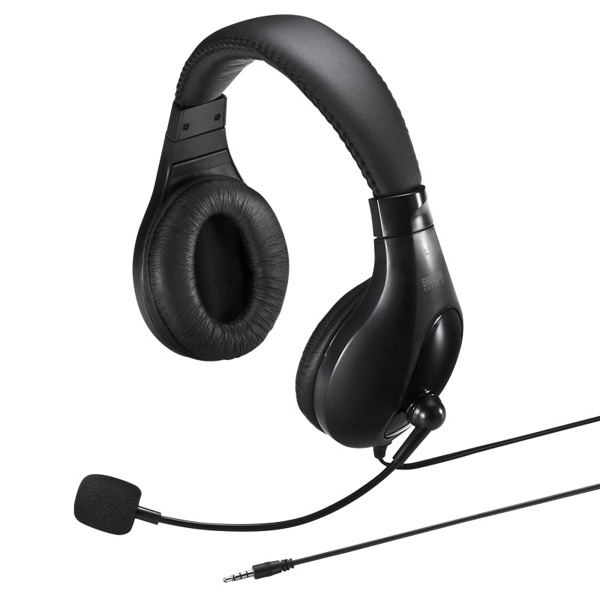 サンワサプライ 4極対応ヘッドセット ブラック MM-HS401BK 1個（ご注文単位1個）【直送品】