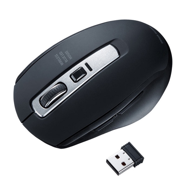 サンワサプライ ワイヤレス ブルーLEDマウス ブラック MA-WBL161BK 1個(ご注文単位1個)【直送品】