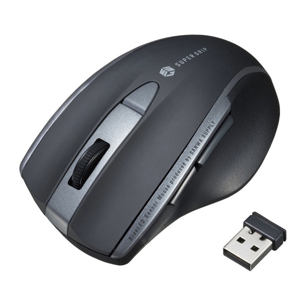 サンワサプライ 静音 ワイヤレスブルーLEDマウス 5ボタン ブラック MA-WBL166BK 1個(ご注文単位1個)【直送品】