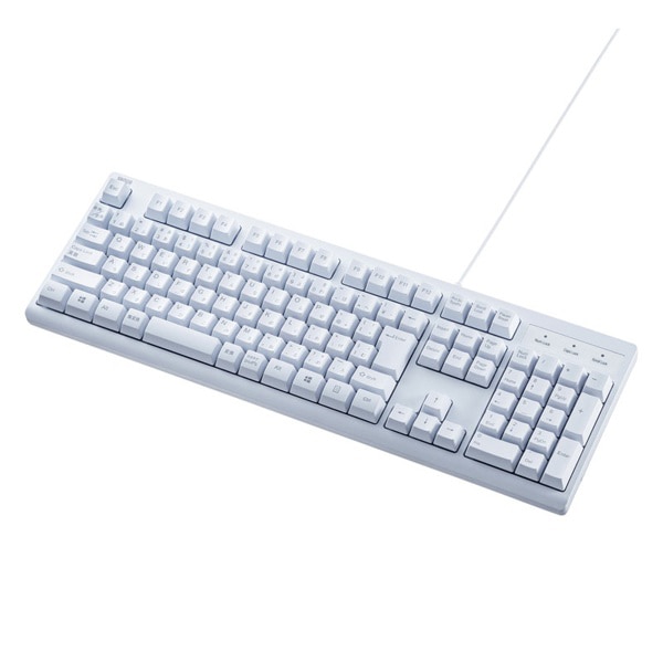 サンワサプライ 日本語109キーボード USB-Aコネクタ ホワイト SKB-109UW 1個（ご注文単位1個）【直送品】