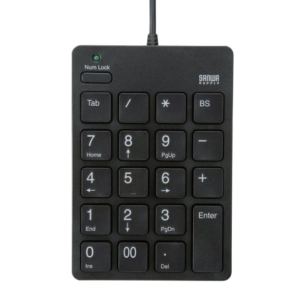 サンワサプライ USBテンキー Type-Cコネクタ ブラック NT-18CUBK 1個（ご注文単位1個）【直送品】