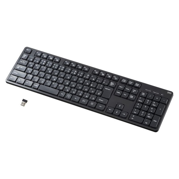 サンワサプライ ワイヤレス静音キーボード テンキーあり ブラック SKB-WL37BK 1個（ご注文単位1個）【直送品】