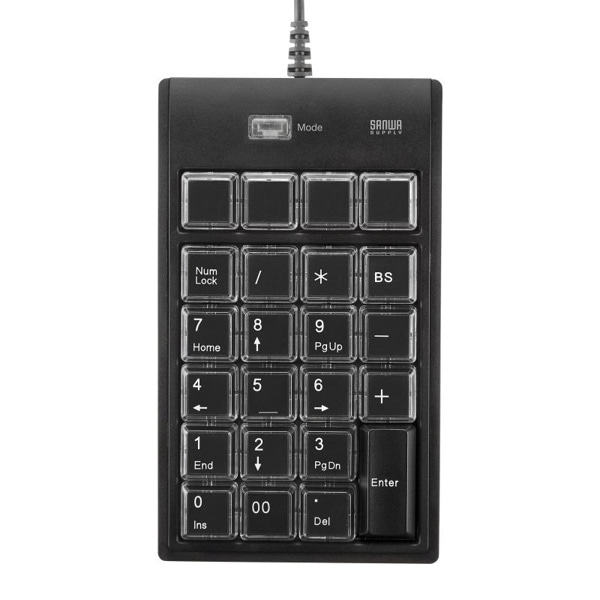 サンワサプライ プログラマブルテンキー ブラック NT-19UH2BKN2 1個（ご注文単位1個）【直送品】