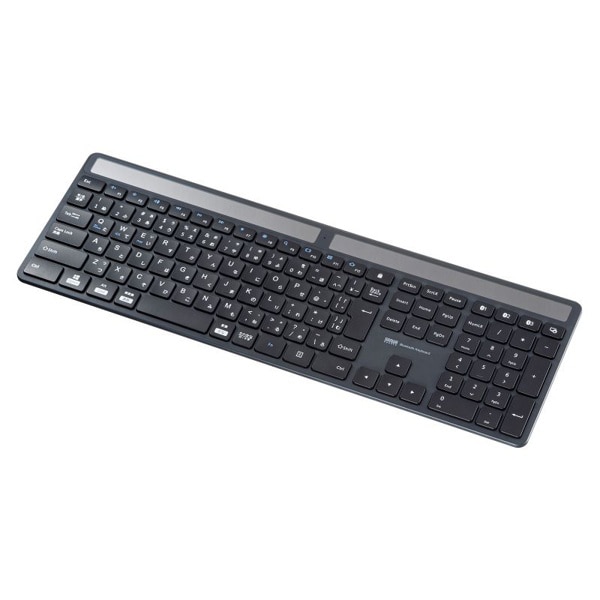 サンワサプライ Bluetoothキーボード ソーラー充電 ブラック SKB-BTEC1BK 1個（ご注文単位1個）【直送品】