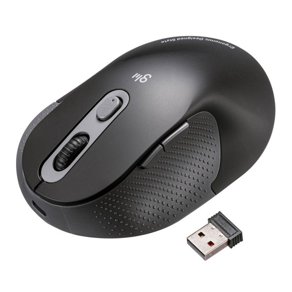 サンワサプライ 静音 ワイヤレスエルゴノミクスマウス ブラック MA-EWBS528MBK 1個（ご注文単位1個）【直送品】