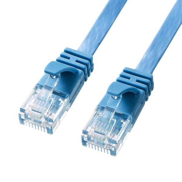 サンワサプライ フラットLANケーブル カテゴリ6A 5m ブルー KB-FL6A-05BL 1個（ご注文単位1個）【直送品】