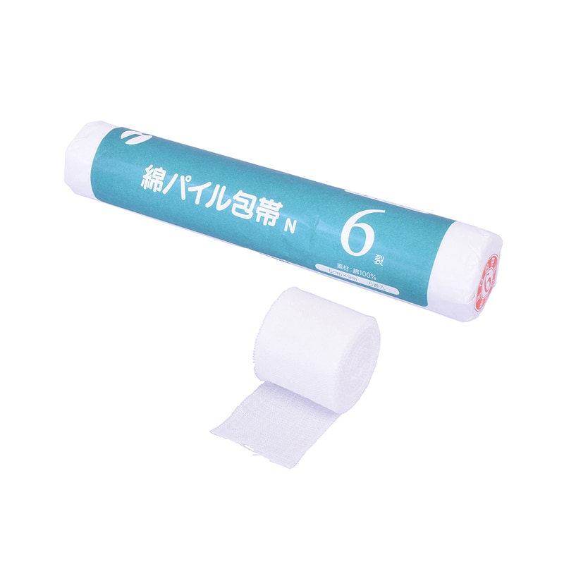 綿パイル包帯N 耳付 6裂 003-30242 5cm×9m 6巻 1個(ご注文単位1個)【直送品】
