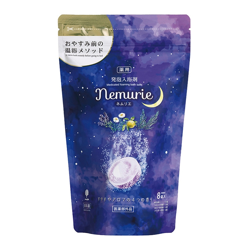 紀陽除虫菊 薬用発泡入浴剤 ネムリエ アソート 40g 8錠入 N-8933 1個(ご注文単位6個)【直送品】