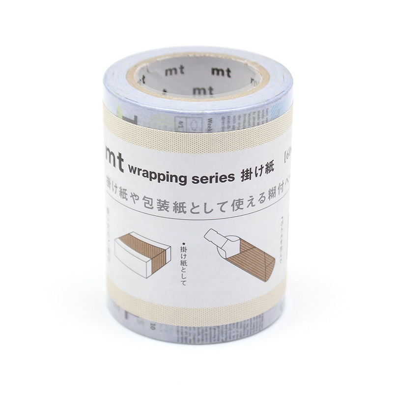 カモ井加工紙 掛け紙　60mm×10m 英字新聞 MTKAKE01 1巻（ご注文単位1巻）【直送品】