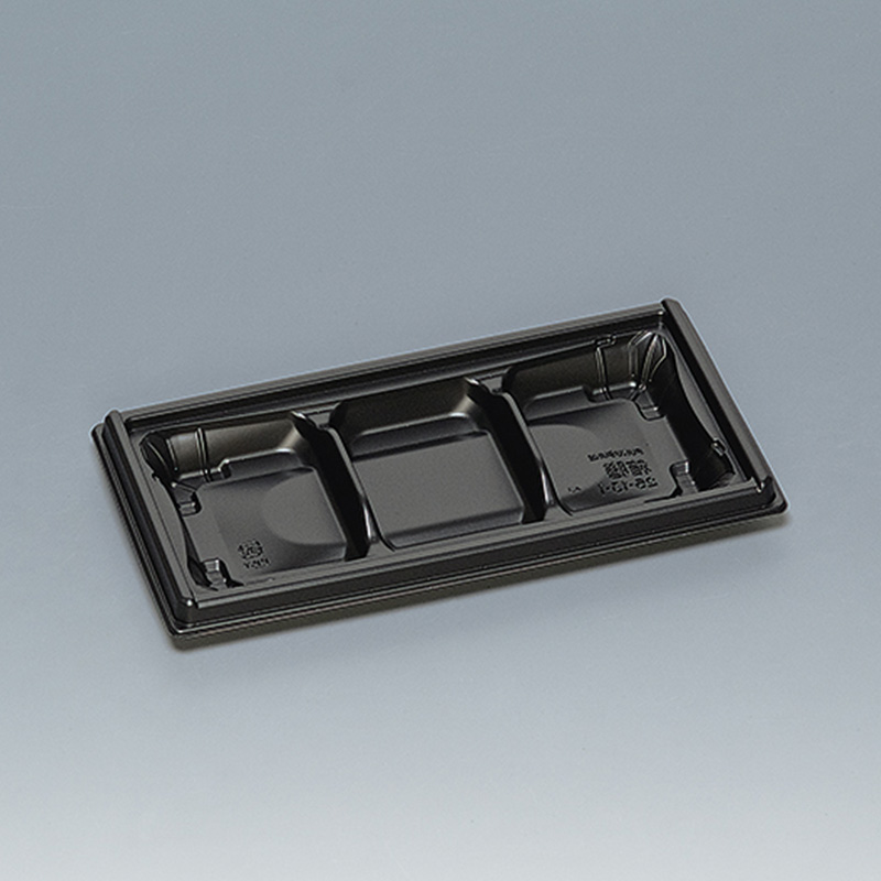 福助工業 弁当容器 箱膳 本体 25-13-1H 黒 50枚/束(ご注文単位18束)【直送品】
