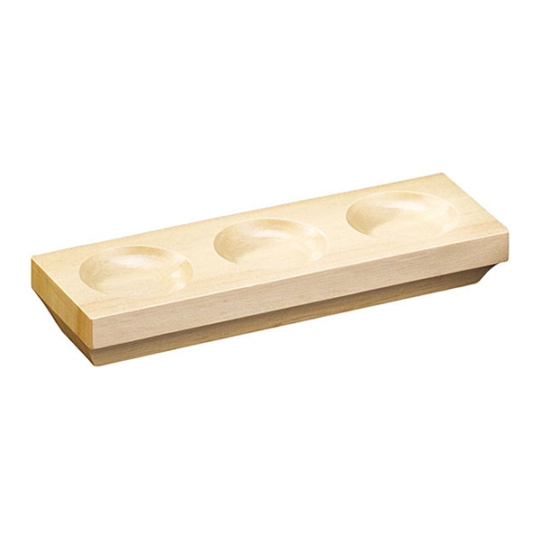 ヤマコー 檜　3穴薬味皿  19209 1個（ご注文単位1個）【直送品】