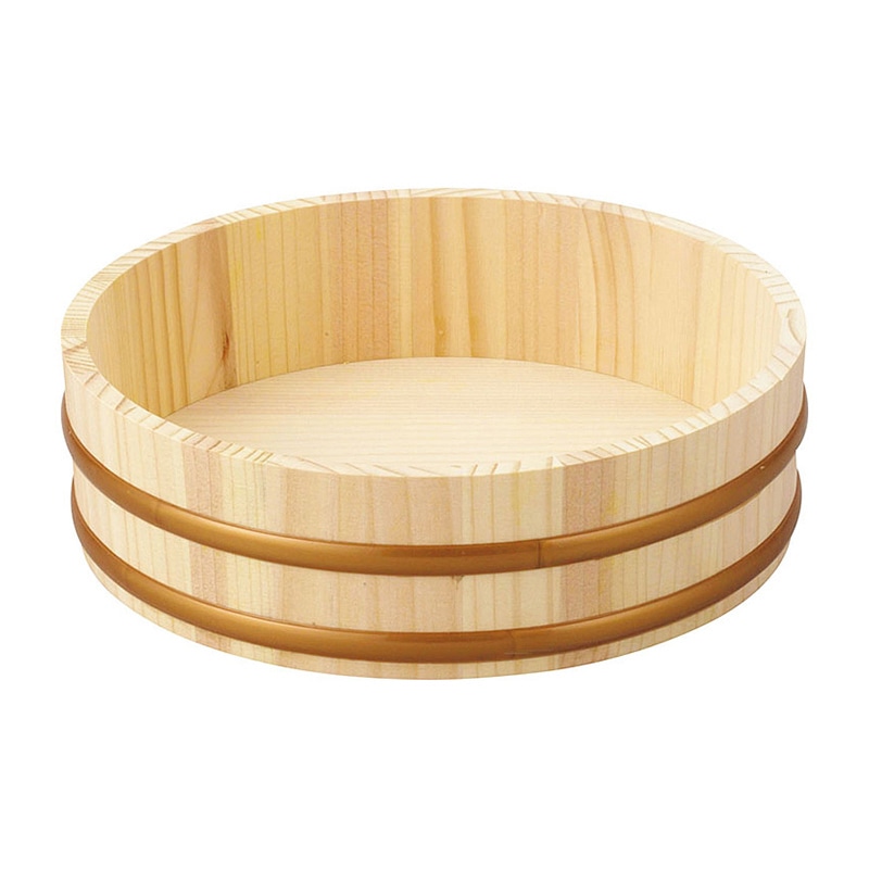 【直送品】 ヤマコー 天然木寿司飯台　樹脂タガ　φ27 φ27　約2．5合 85286 1個（ご注文単位1個）